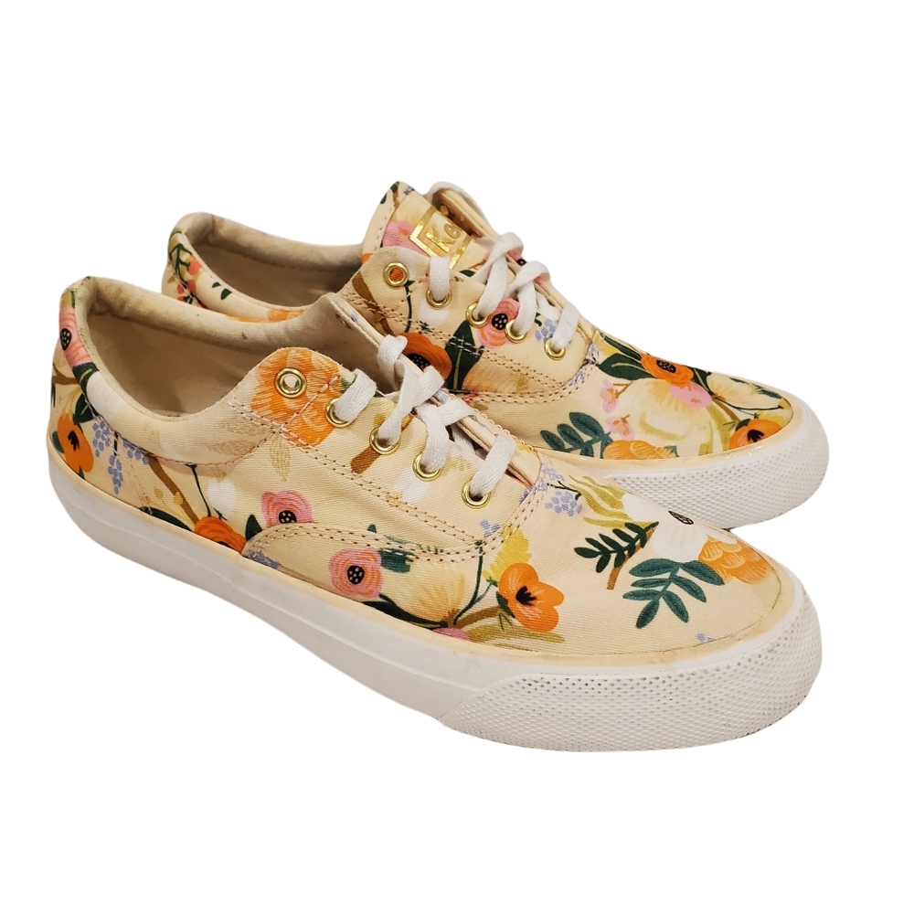 Keds Rifle Paper Co Anchor Lively Floral Sneakers Shoes Size 5 Floral Lace Up